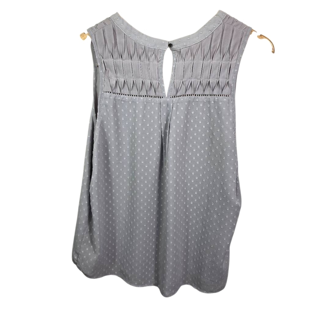 Brixon Ivy Soft Gray Dot V-Neck Sleeveless Blouse Size L - Picture 2 of 15
